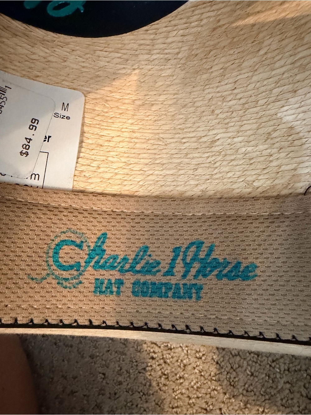LANEY WILSON CHARLIE 1 HORSE WOMEN'S STRAW "ROAD RUNNER" COWBOY HAT Size M NWT - Picture 16 of 16